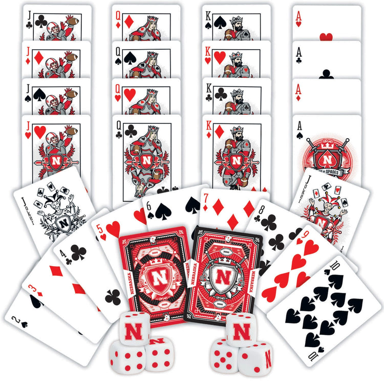 Nebraska Cornhuskers | 2-Pack Playing Cards and Dice Set - 2