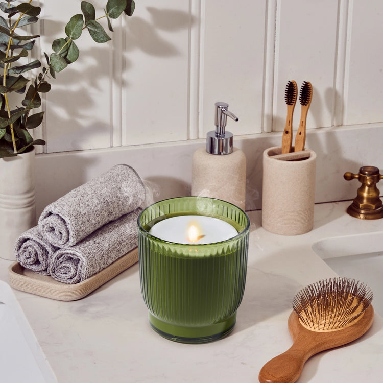 Lifelines | Flameless Candle Diffuser Olive Green Ribbed - 5
