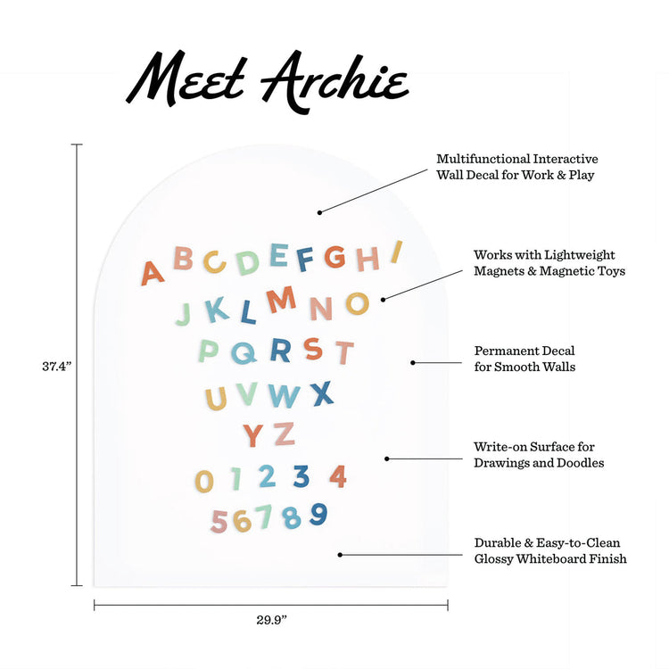 Magnetic Letters | White Arch Wall Decal - 3