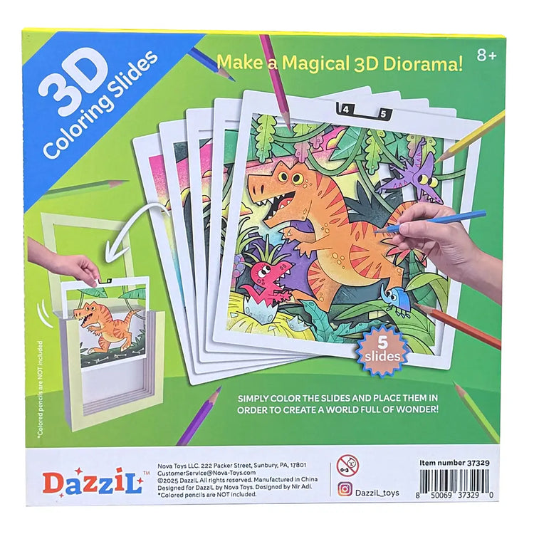 3D Coloring Slides | Dinosaur 8+ - 3