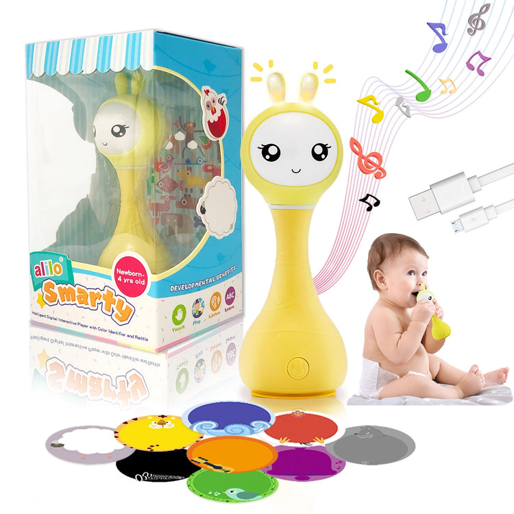 Smarty Bunny Sensory toy w/Music Lights & Teething | Yellow - 1