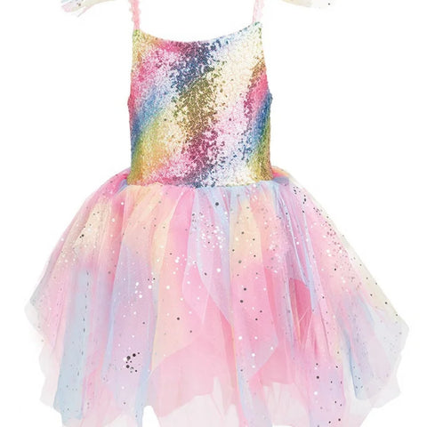 Gown | Rainbow Fairy Dress & Wings Multi 7-8 - 1