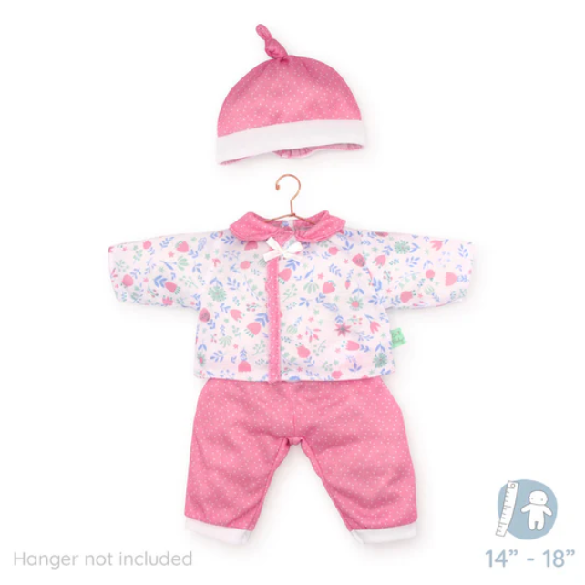 Berenguer Boutique | Fashion Clothing For 14"-18" Dolls - White/Pink Floral 3 Piece Clo15034