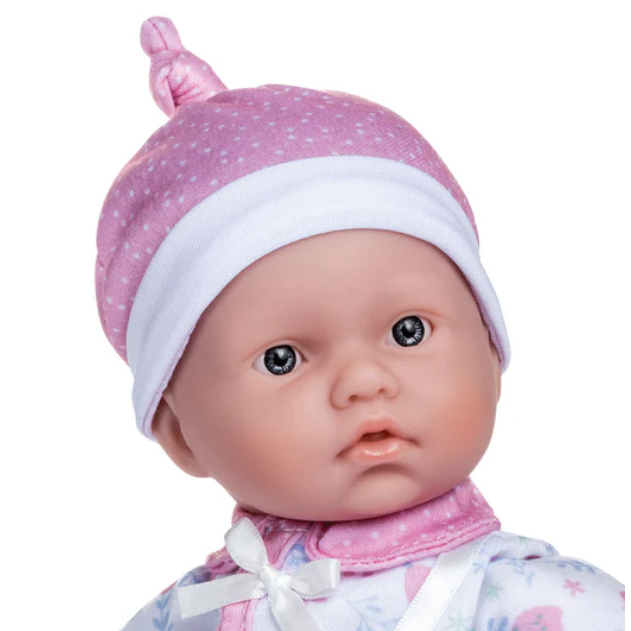 La Baby | 11" Mini Soft Body Baby Doll White / Pink W/ Blanket & Pacifier 13112