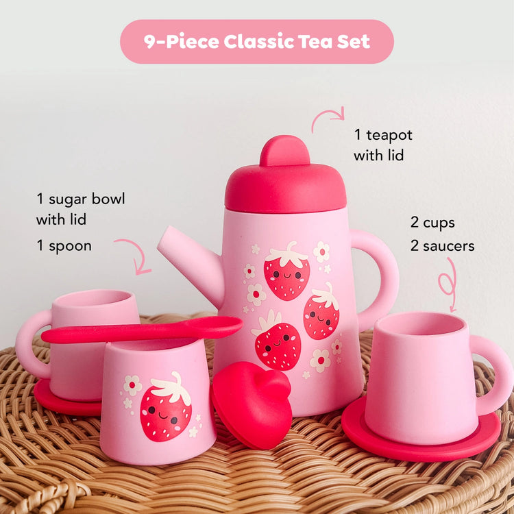 Silicone Tea Set | Strawberry Patch 1+ - 3