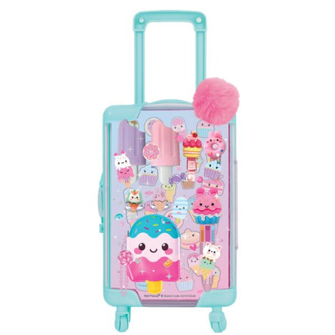 Hot Focus mini stationery luggage set with sweet ice cream kawaii characters and pink pom-pom charm