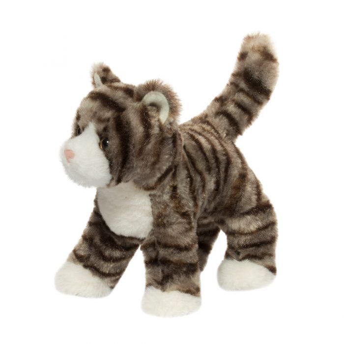 Douglas Cuddle Toys Zigby gray striped tabby cat stuffed animal standing pose