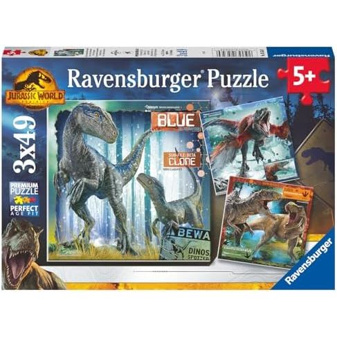 Puzzle | Jurassic World: Dominion | 3 x 49 pc Puzzle - CR Toys