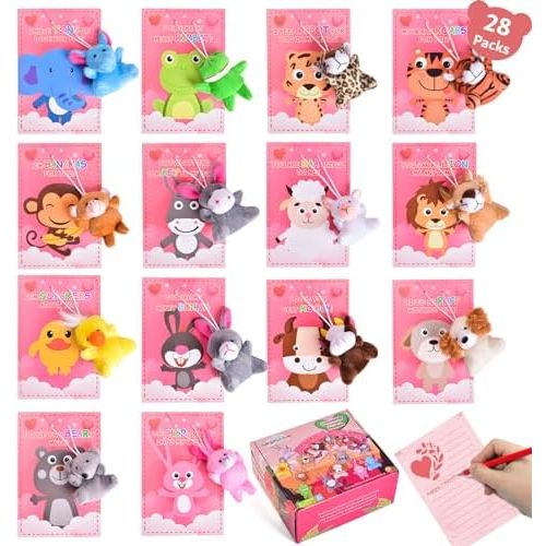 Valentines Friendship Forest Set 28 Stuffed Animals And 28 Cards - 2