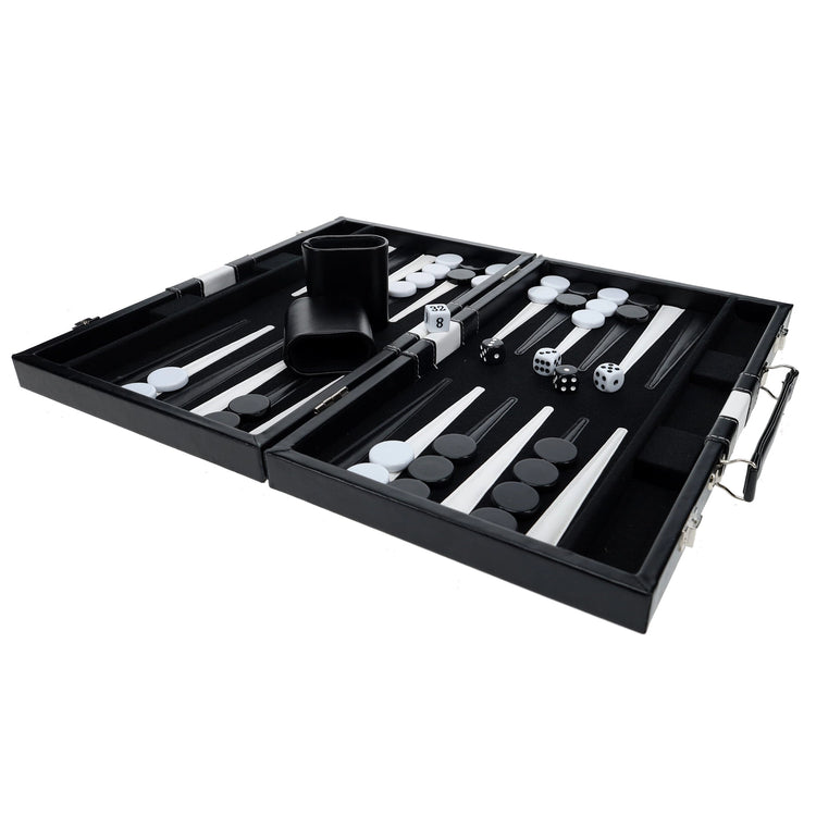 Backgammon | Leatherette Set | Black Stripe Game - 6