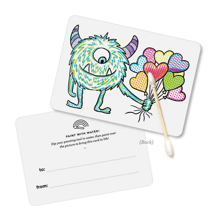 Paint With Water Valentine Cards | Monster - 2