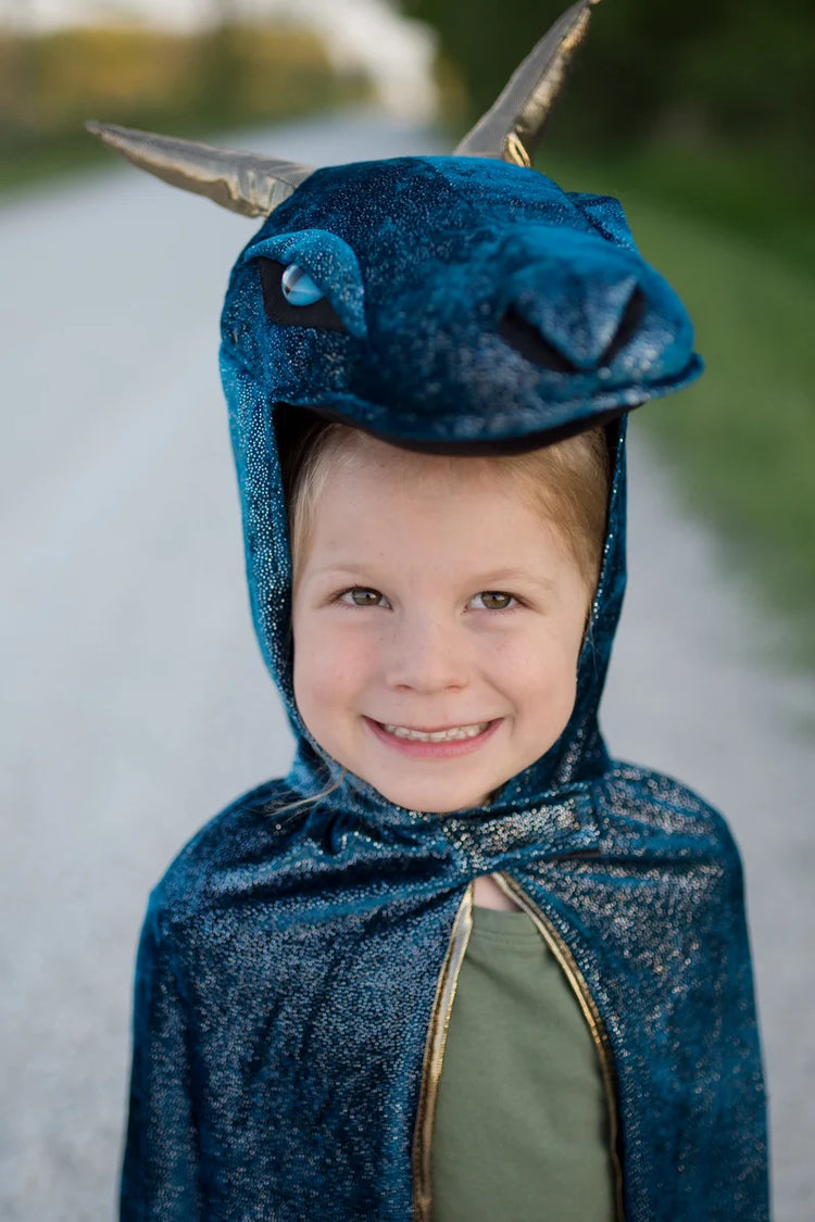 Cloak | Starry Night Dragon | Teal/Gold | Size 5-6 - 7