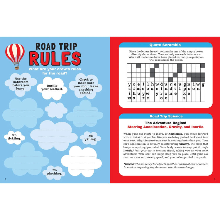 Road Trip Activity Quest Book