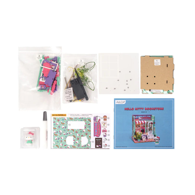 DYI Miniature Bookstore Kit- Hello Kitty'S Book Store Dghk152