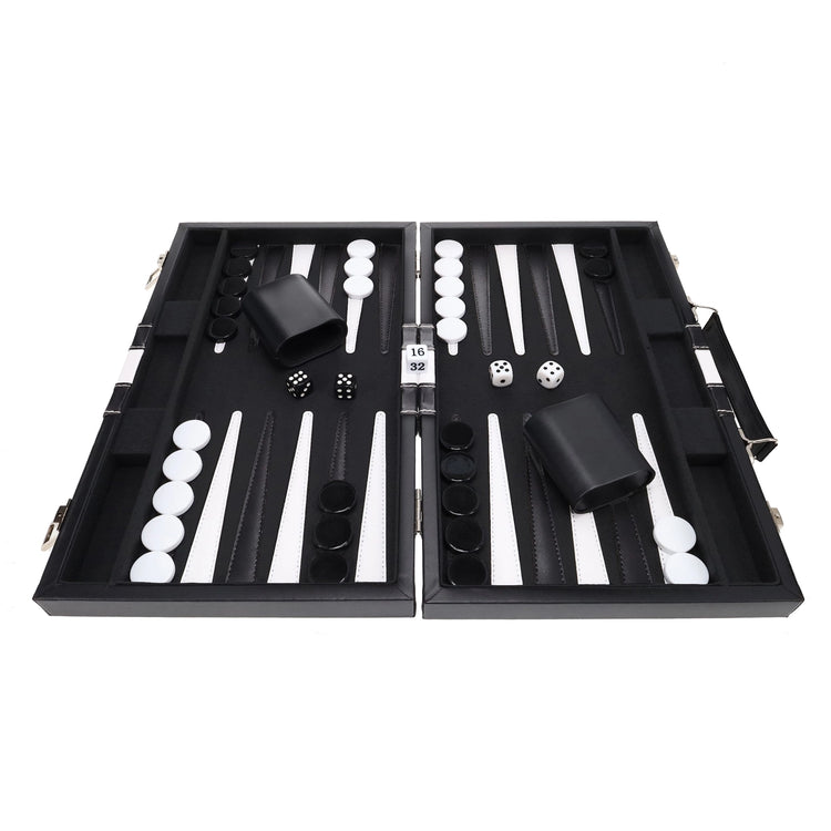 Backgammon | Leatherette Set | Black Stripe Game - 2