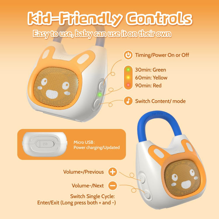 Pocket Bunny Travel Friendly Kids Music Player & Soother 3+ - 8