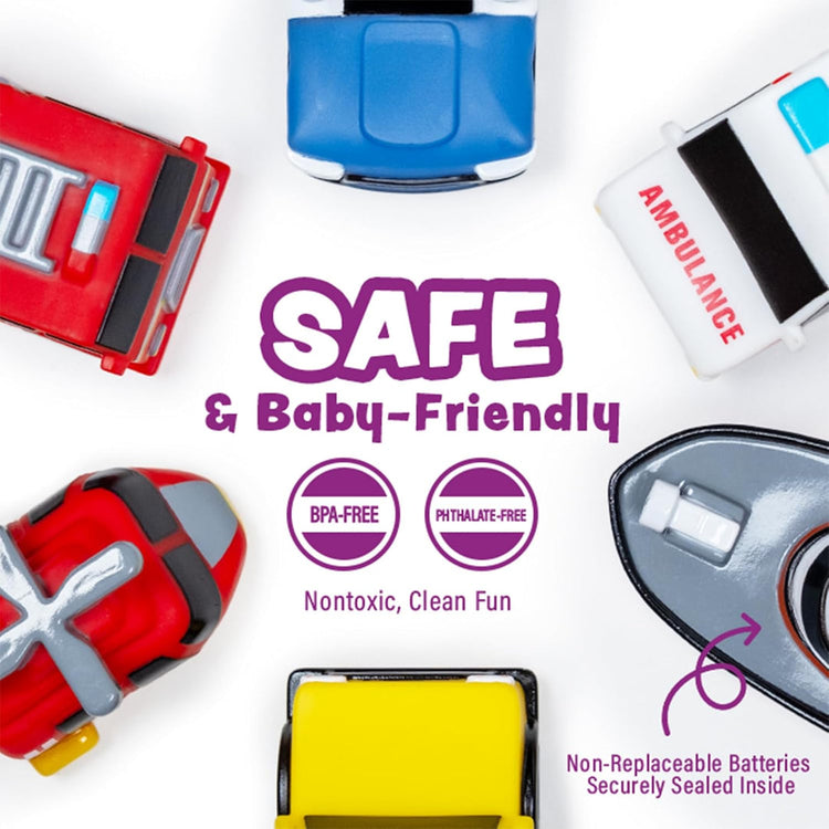 Tub Works | Emergency Cars | Light Up | Mold Free Bath Toy | Ages 1+ - 9