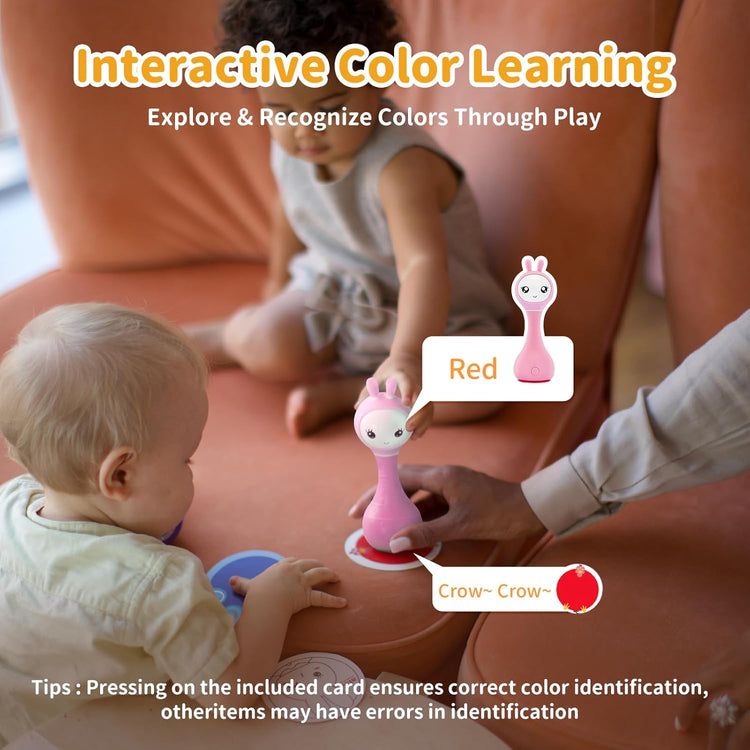 Smarty Bunny Sensory Toys w/Music Lights & Teething | Pink - 4