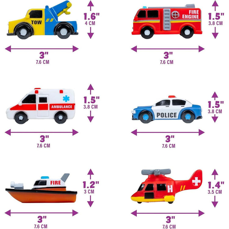 Tub Works | Emergency Cars | Light Up | Mold Free Bath Toy | Ages 1+ - 7