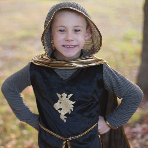 Golden Knight With Tunic, Cape, & Crown, Size 5-6 Dressup