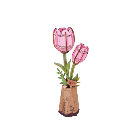 Hand Craft | Wooden Flower Pink Tulip 12+ - 1