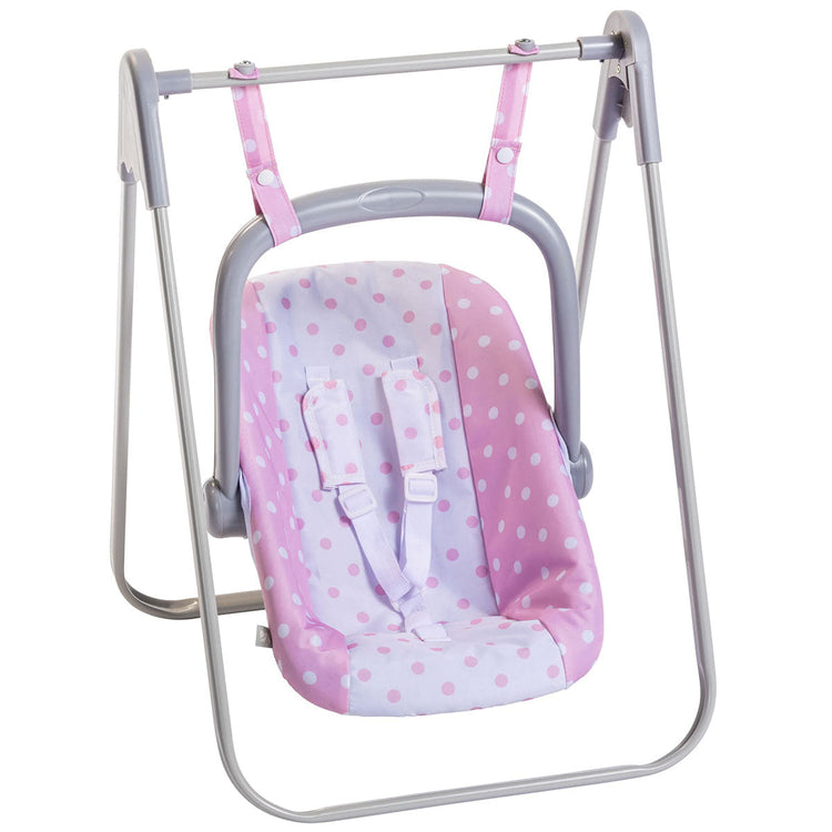 Berenguer Boutique | Playtime | 2 In 1 Baby Doll Swing And Portable Carrier | For Dolls Up To 18" Pink