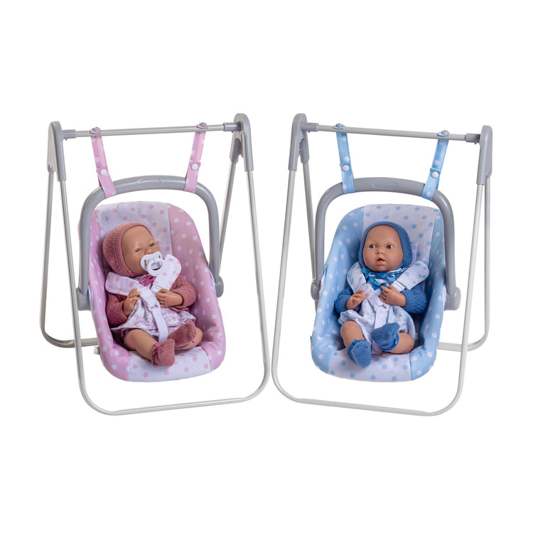 Berenguer Boutique | Playtime | 2 In 1 Baby Doll Swing And Portable Carrier | For Dolls Up To 18" Pink