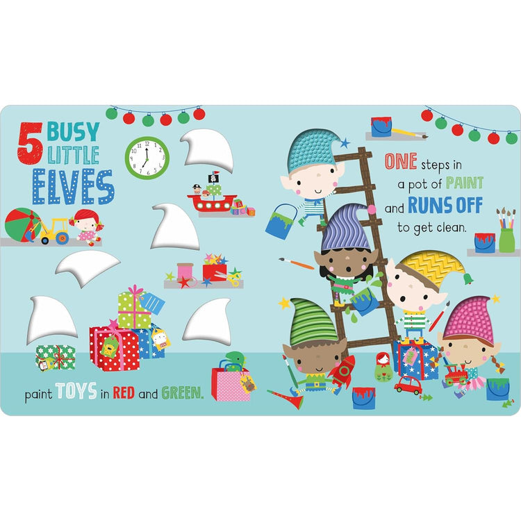 Five Busy Little Elves Board Book