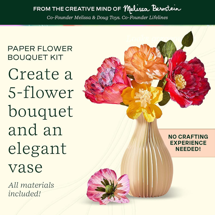Flowcrafts | Paper Flower Bouquet Craft Kit 8+ - 1
