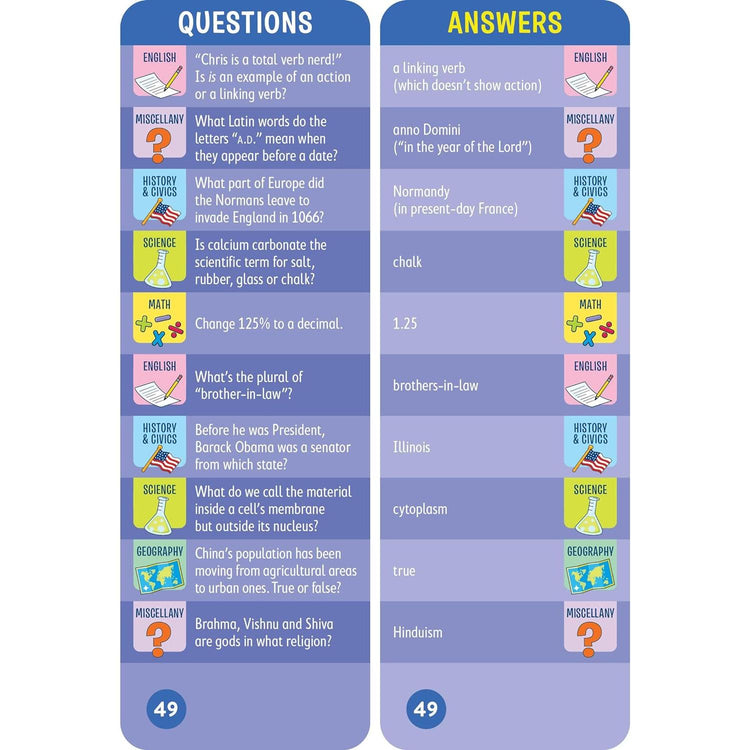 Brain Quest | 7th Grade Smart Cards Revised 4th Edit