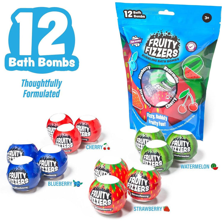 Tub Works | Fruity Fizzers | Bubbling Bath Bombs For Kids | Dye - Free | Ages 3+ - 3