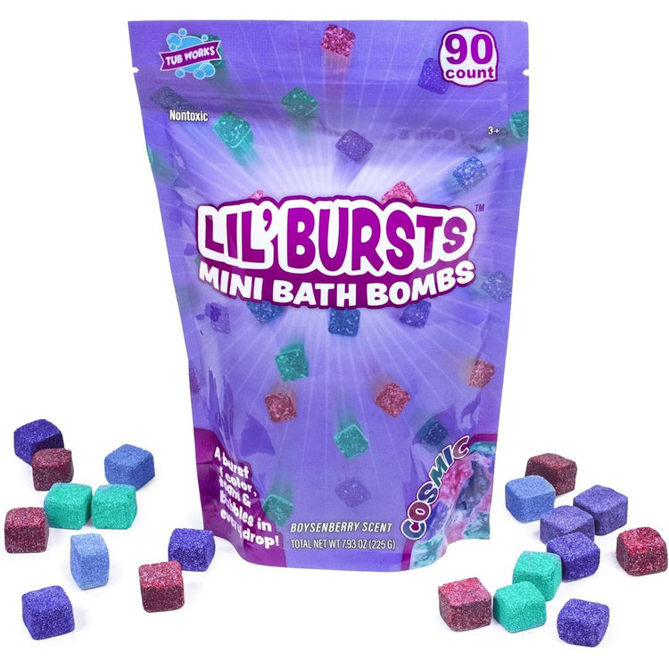 Tub Works | Lil' Bursts | Mini Bath Bombs For Kids | 90 Count | Cosmic | Ages 3+ - 10