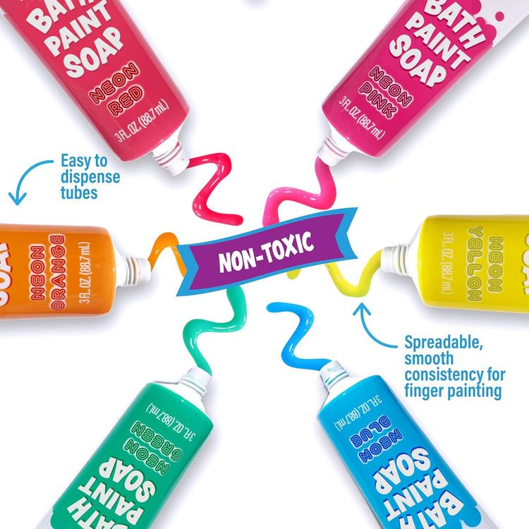Tub Works | Bath Paint Soap Bath | Neon 6 Pack | Ages 3+ - 5