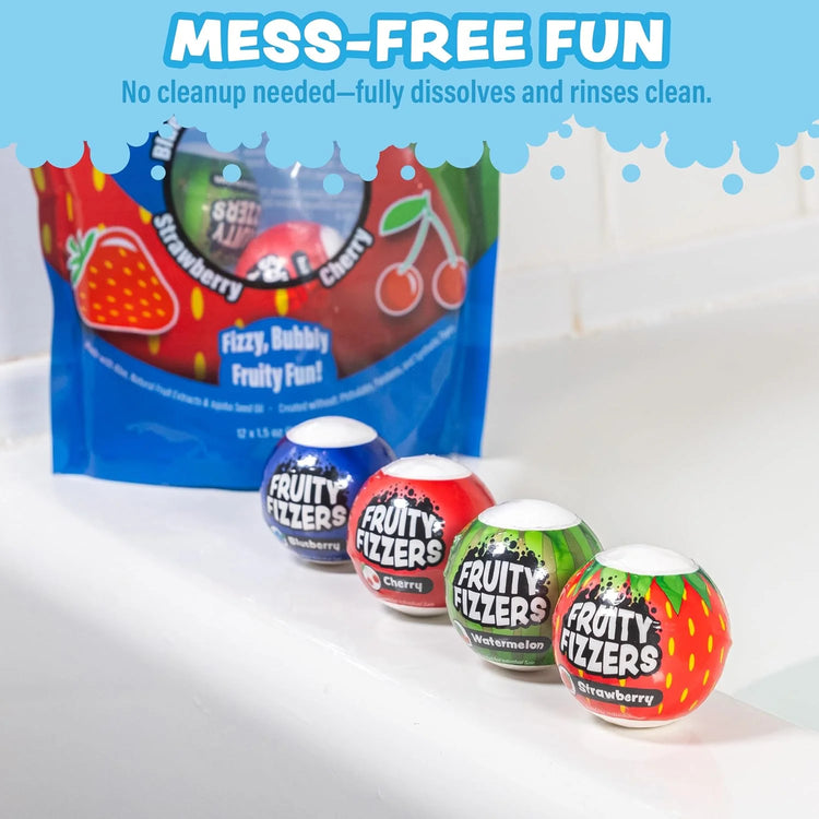 Tub Works | Fruity Fizzers | Bubbling Bath Bombs For Kids | Dye - Free | Ages 3+ - 7