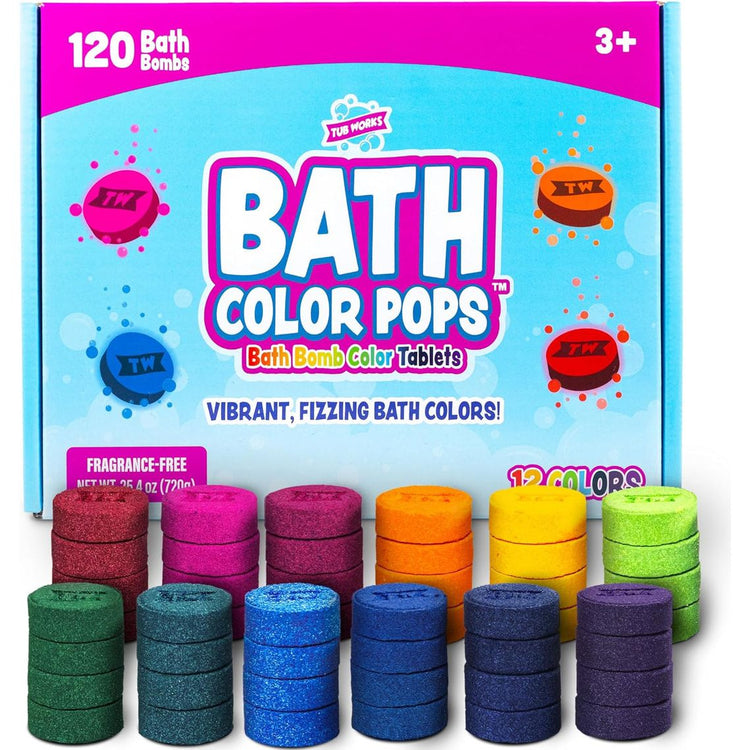 Tub Works | Bath Color Pops | Moisturizing Kids Bath Bombs | 120 Count | Ages 3+ - 2