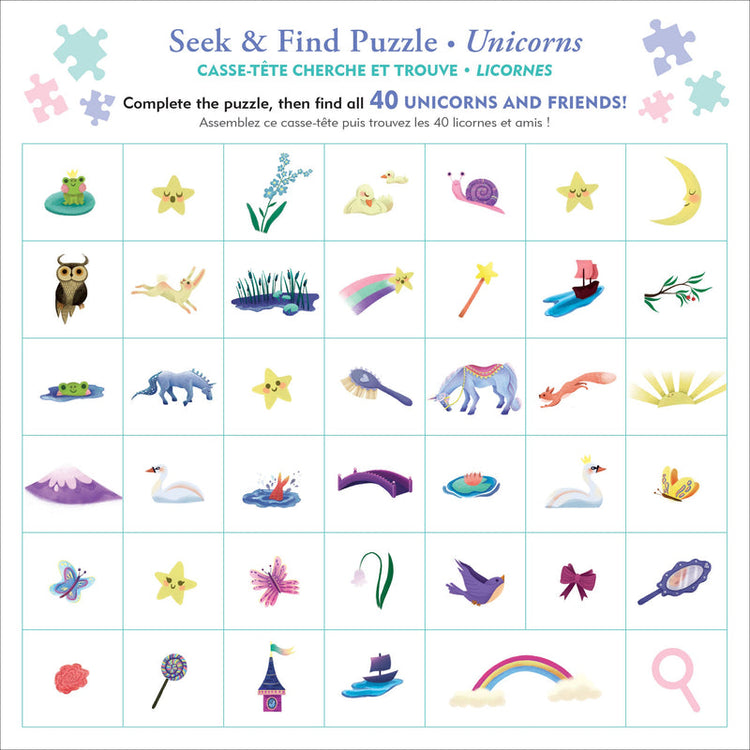 Unicorns Seek & Find 100-Piece Jigsaw Puzzle 7+ - 4