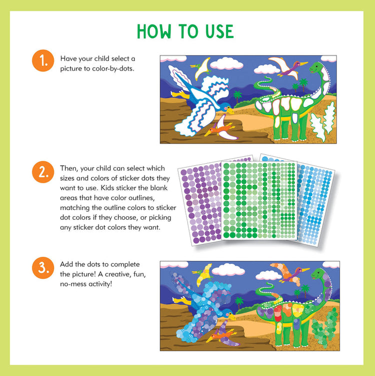 Color By Dots Sticker Books | Dinosaurs 4+ - 2