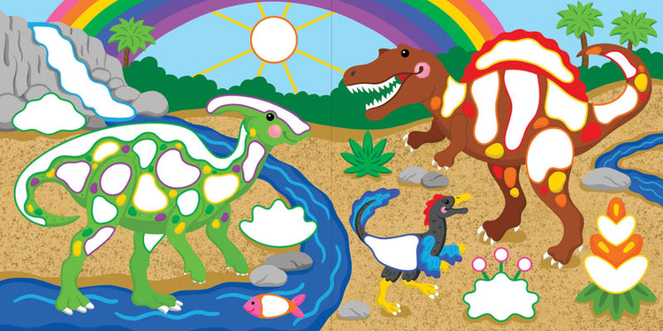 Color By Dots Sticker Books | Dinosaurs 4+ - 5