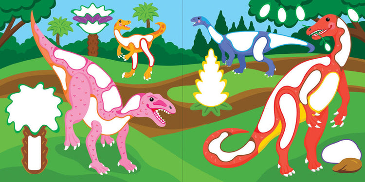 Color By Dots Sticker Books | Dinosaurs 4+ - 6