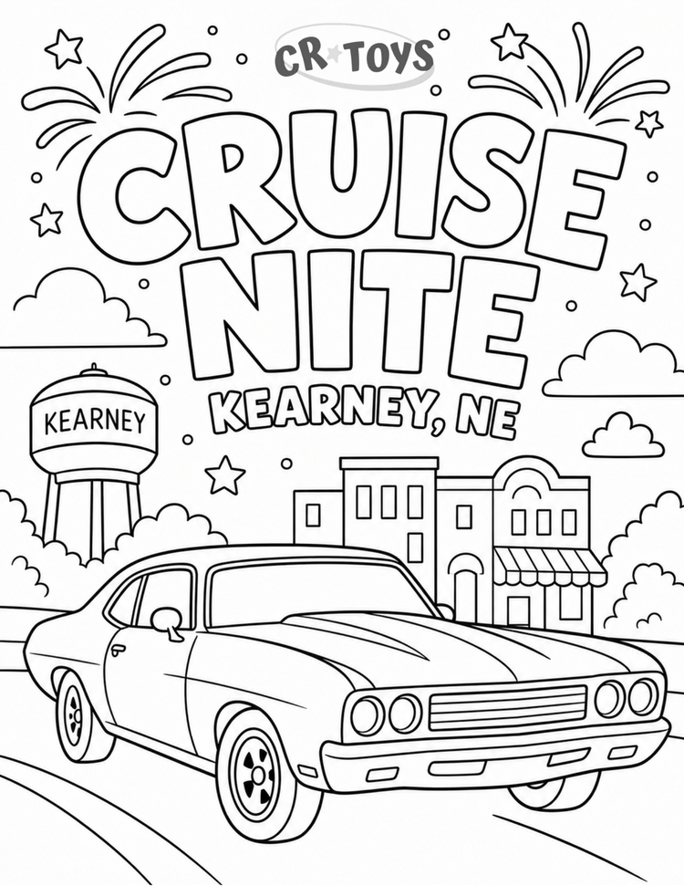 Cruise Nite Coloring Page - 1