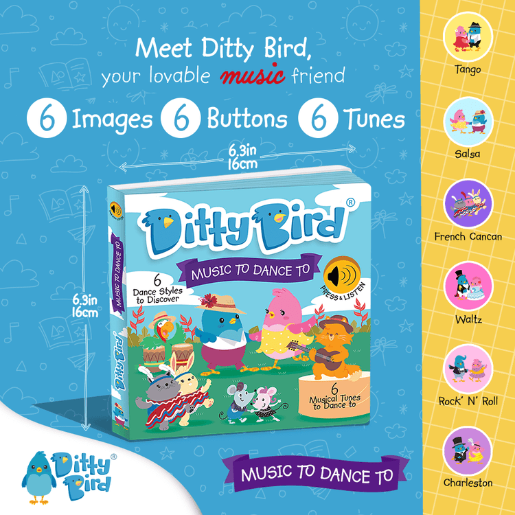 Ditty Bird Book | Kids Dance Songs: Music To Dance To - Usb-C 2+ - 3