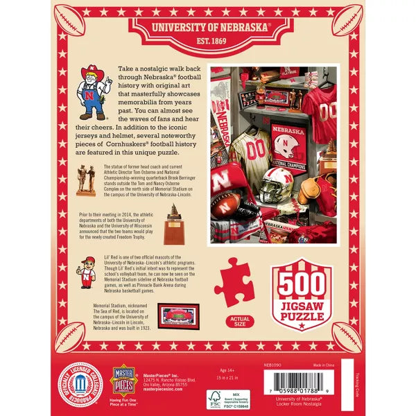 Nebraska Cornhuskers Locker Room 500pc Puzzle