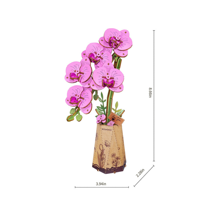 Hands Craft | Wooden Flower Purple Moth Orchid 14+