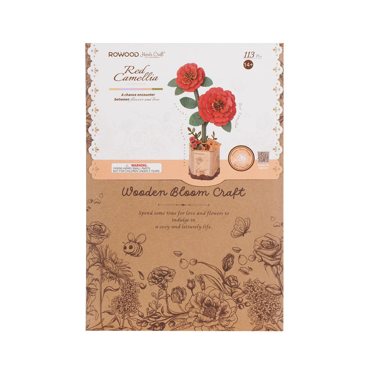Hands Craft | Wooden Flower Red Camellia 14+