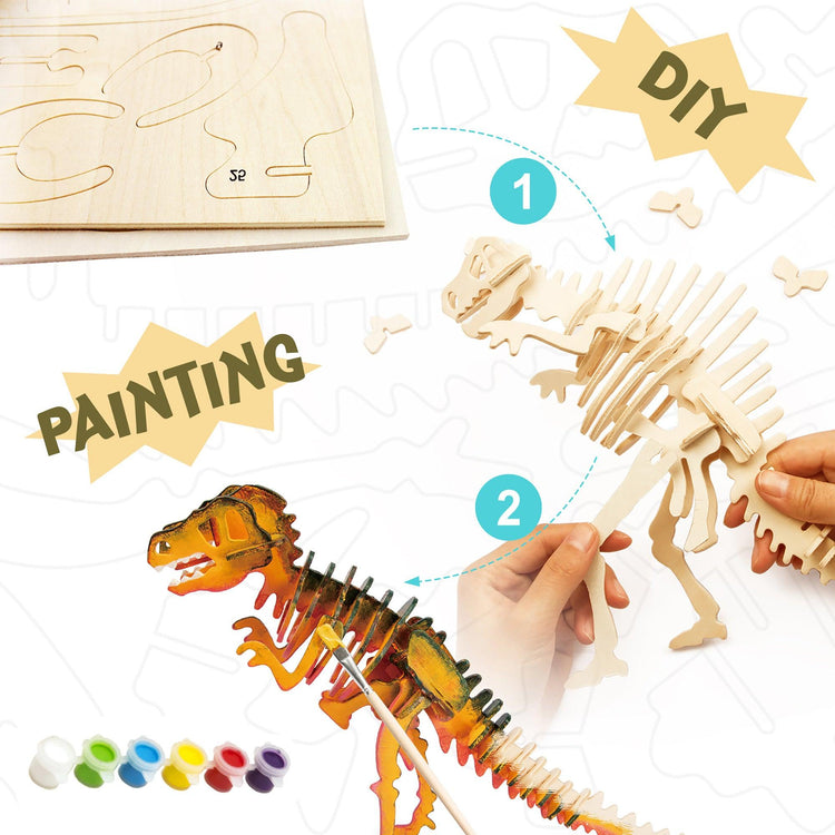 Wooden Puzzle With Paint | T-Rex 5+