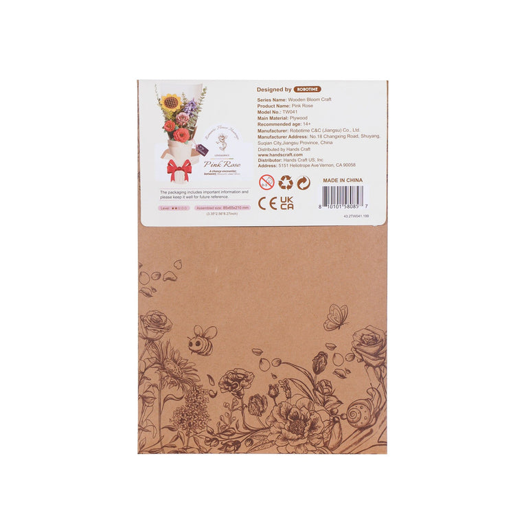 Hands Craft | Wooden Flower Pink Rose 14+ - 4