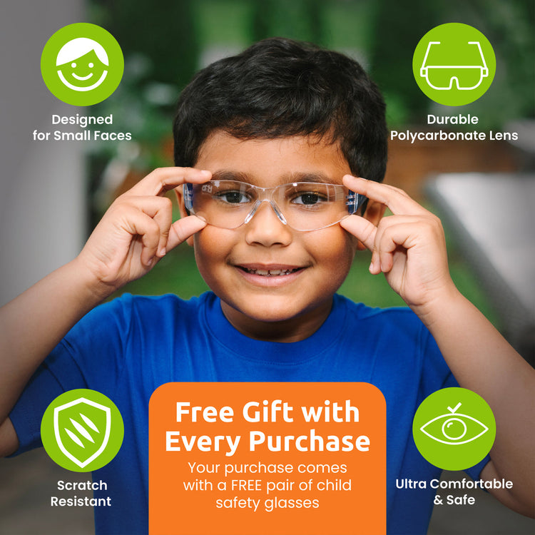 Kids Deluxe Tool Set with Leather Tool Belt & Safety Goggles 6+