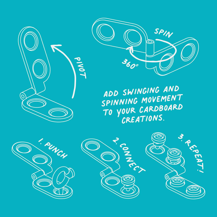 Makedo | Spin Hinge 6pc 5+