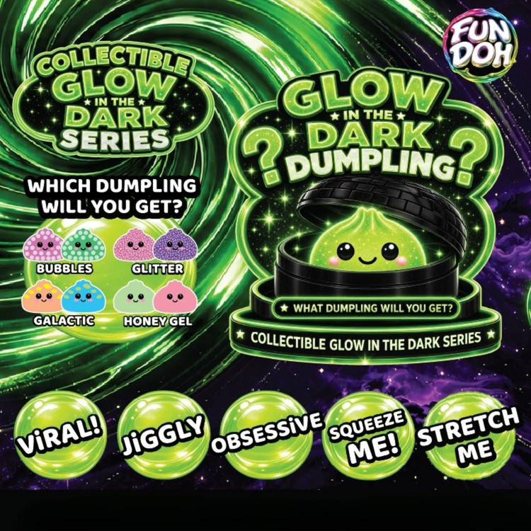 Fun Doh | Dumpling Glow-in-the-Dark Black Basket - 3