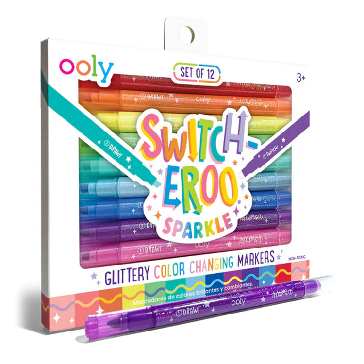 Switch-Eroo Sparkle Glittery Color Changing Markers - Set of 12